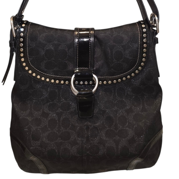 Coach Handbags - Coach F12852 Metallic Signature C Studded Flap Saddle Bag 2008